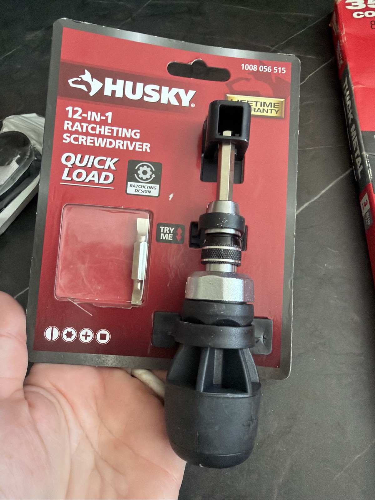 S. Husky 12-in-1 Quick Load Ratcheting Screwdriver – BRAND NEW But Missing Bits