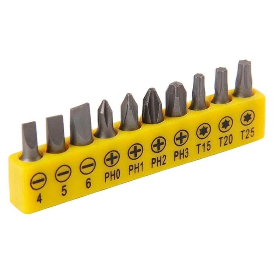Ratcheting Hex Drive Right Angle Offset Screwdriver+Bits Flat Philips Star T15