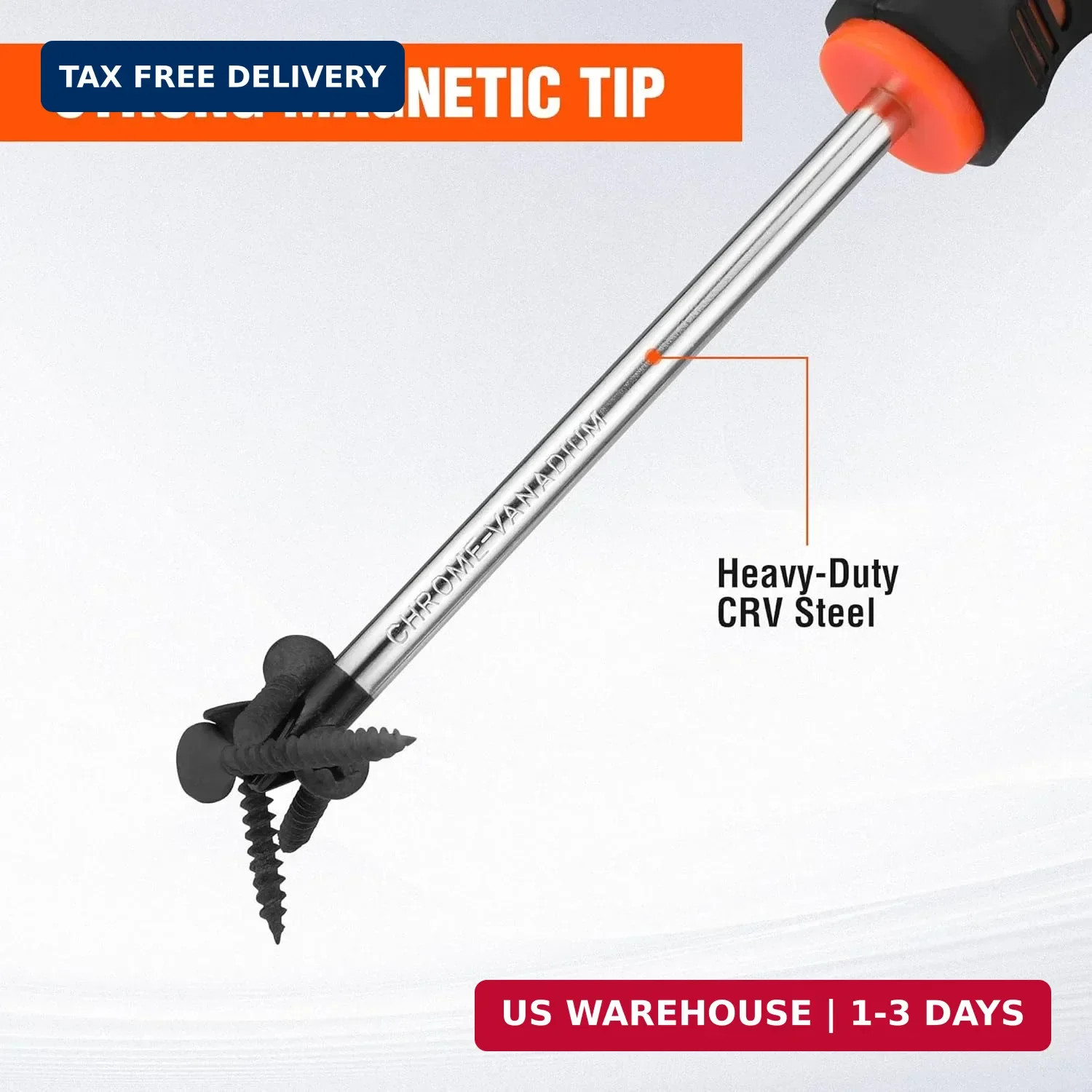 ValueMax 6-Piece Magnetic Screwdriver Set, 3 Phillips and 3 Flat Tip Screwdriver