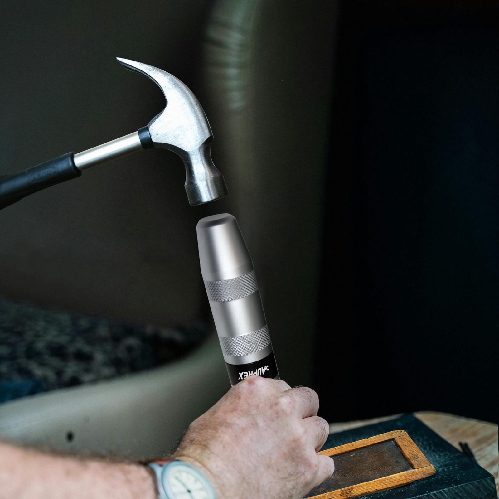 AUPREX Manual Impact Screwdriver, 1/2” Reversible Hand Silver&black