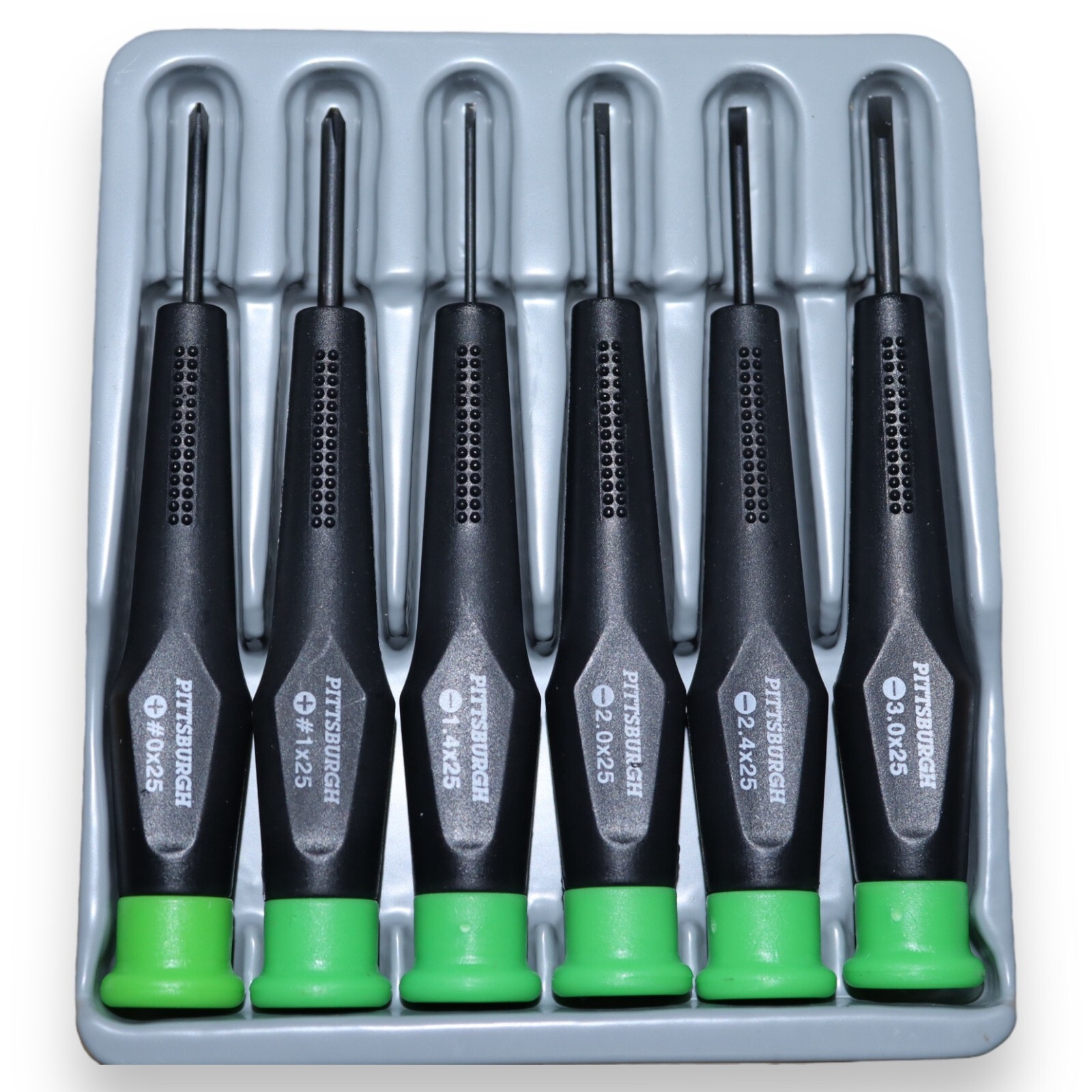 Precision Screwdriver Set Phillips Slotted with Molded Handles, 6 Pieces Rust R