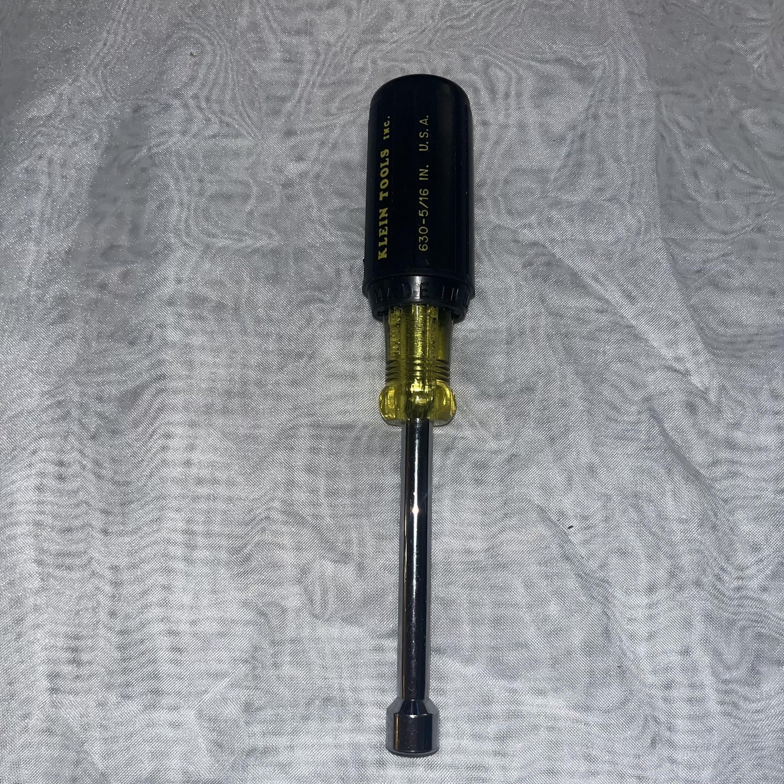 Klein Tools 630-5/16 Nut Driver 5/16 SAE Long Shaft USA Black Handle Tool