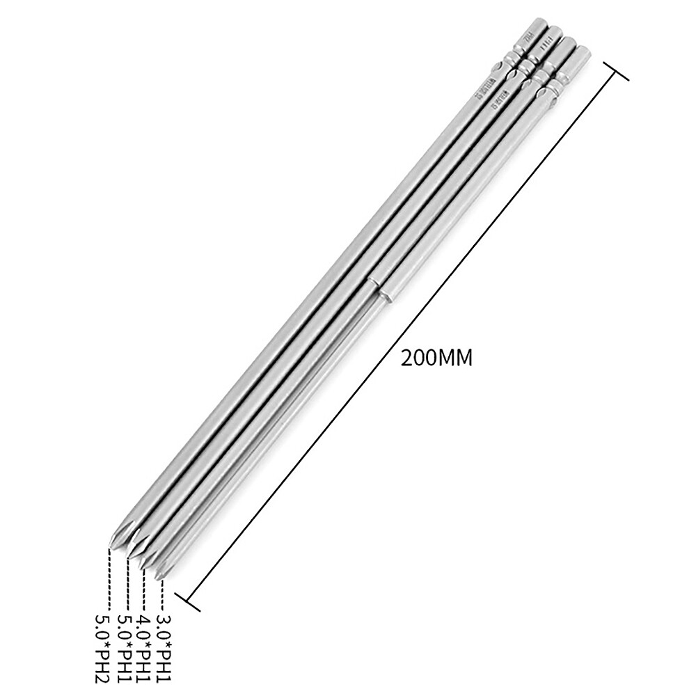 6mm Round Shank Magnetic Screwdriver Bit Phillips PH00 PH0 PH1 PH2 Long 50-150mm