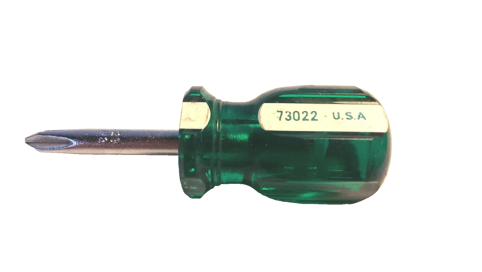 Vintage S-K Green/ White Stubby Phillip Screwdriver 73022 **Made in the USA**