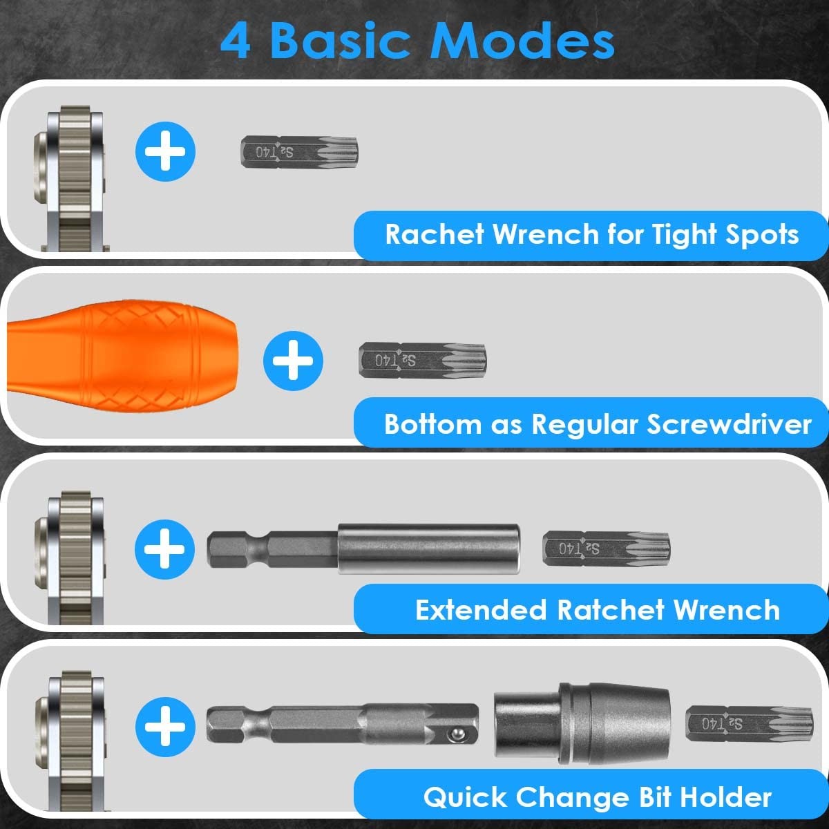 GreaTalent 133in1 Mini Ratchet Screwdriver Set CrV Bit Kit Silver Tool Set