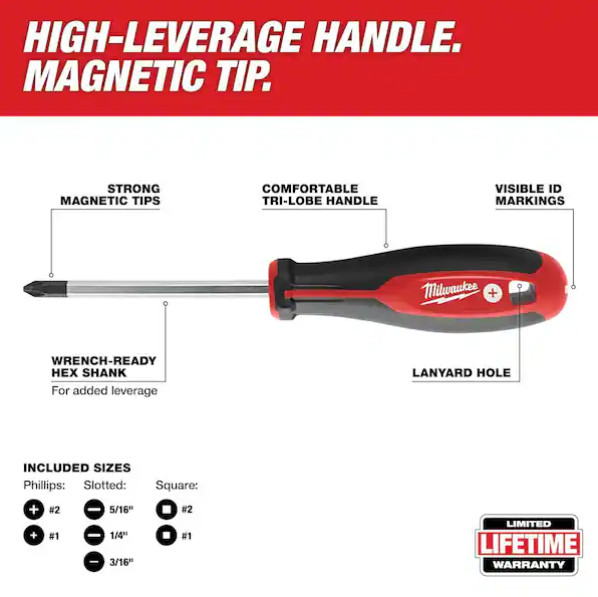 Hot !Milwaukee Combination Screwdriver Set (10-Piece), 48-22-2710