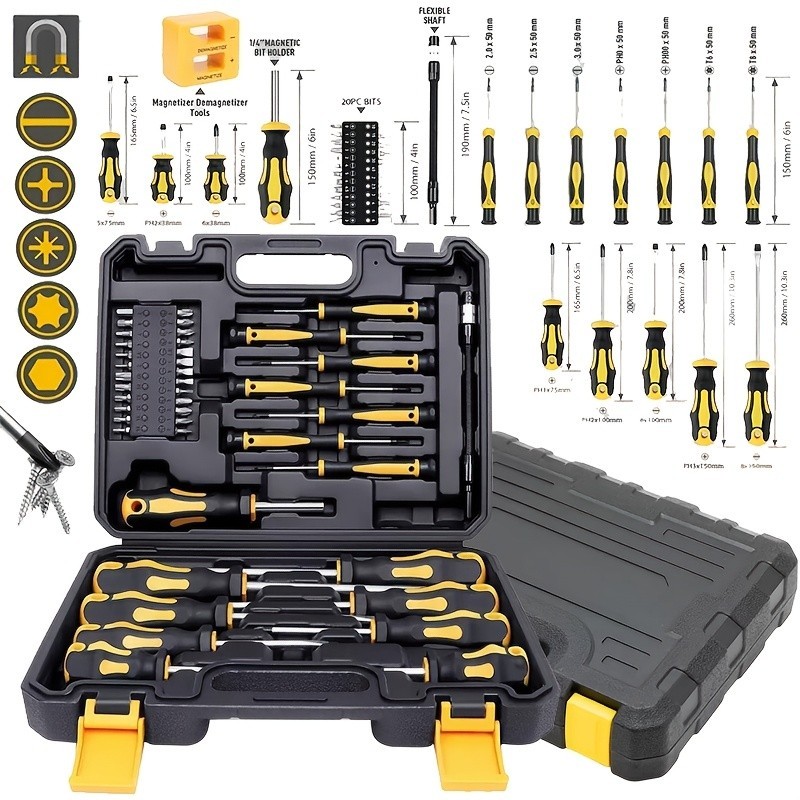 43 pcs magnetic screwdriver set with magnetizing and demagnetizing tools – inter