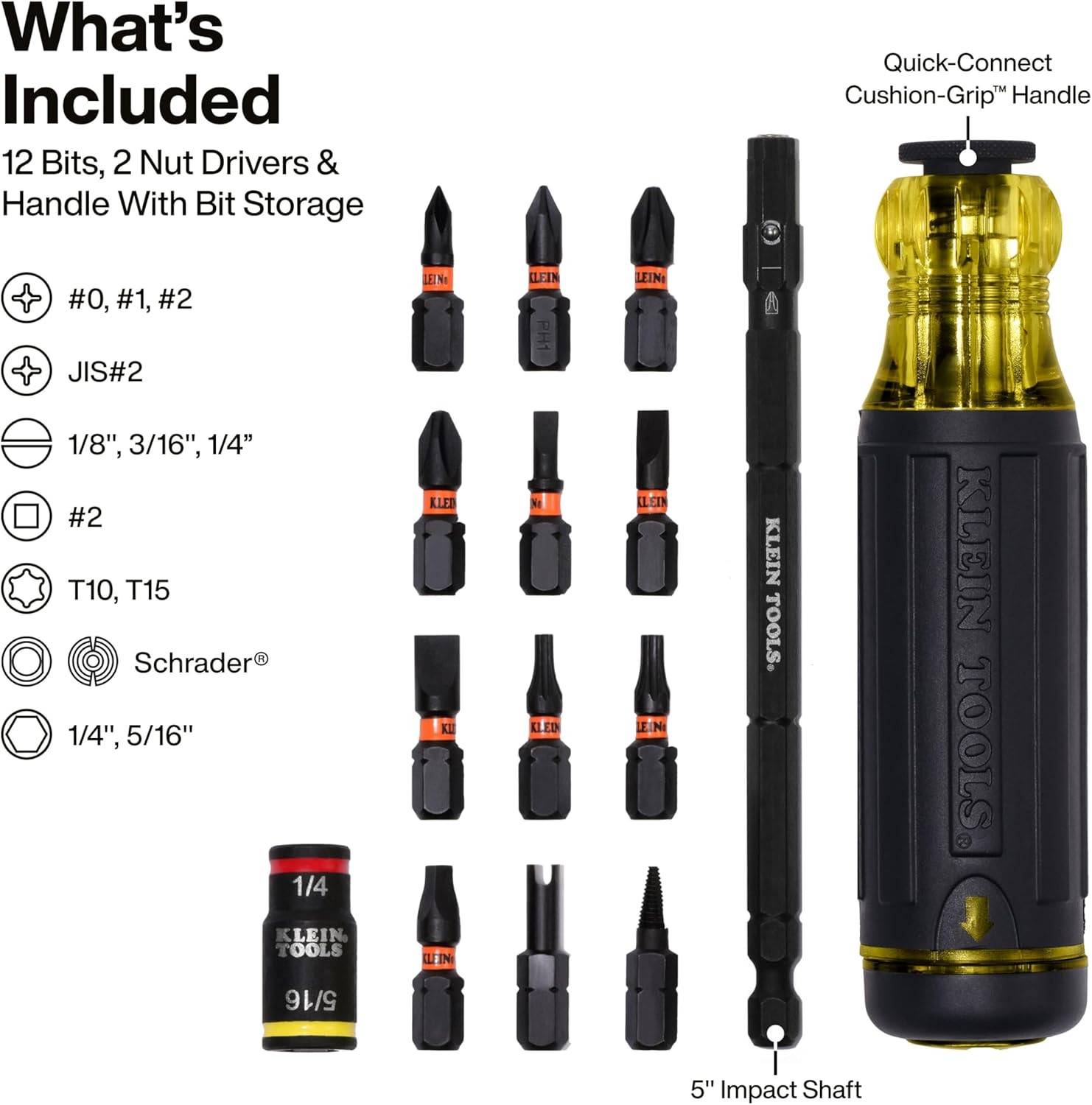 32304 Screwdriver, 14-In-1 Adjustable Screwdriver with Flip Socket, HVAC Nut Dri
