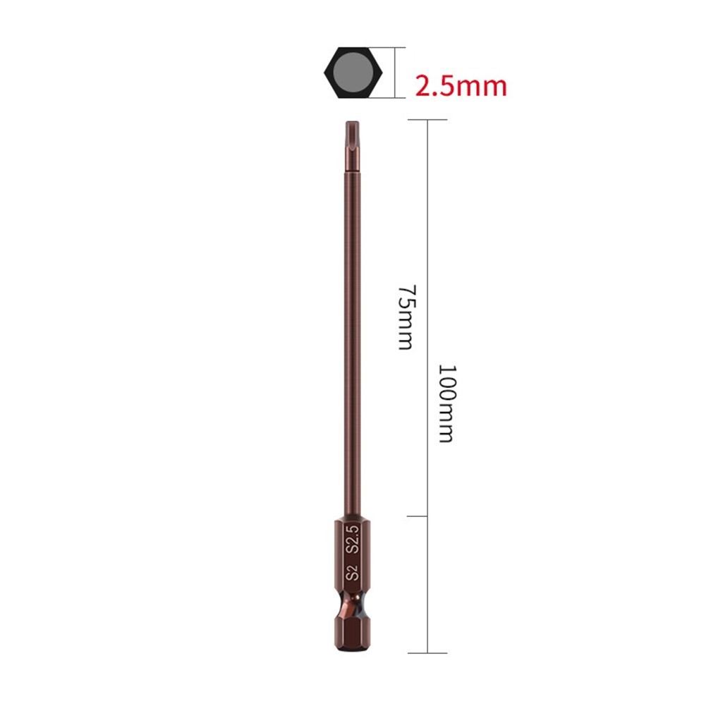 Comprehensive Hex Head Screwdriver Bits Set 1 5mm 6mm Sizes 100mm Length