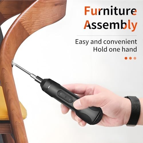 Mini Electric Screwdriver Set, 3.7V Rechargeable Cordless Tool with 20 Bits, USB