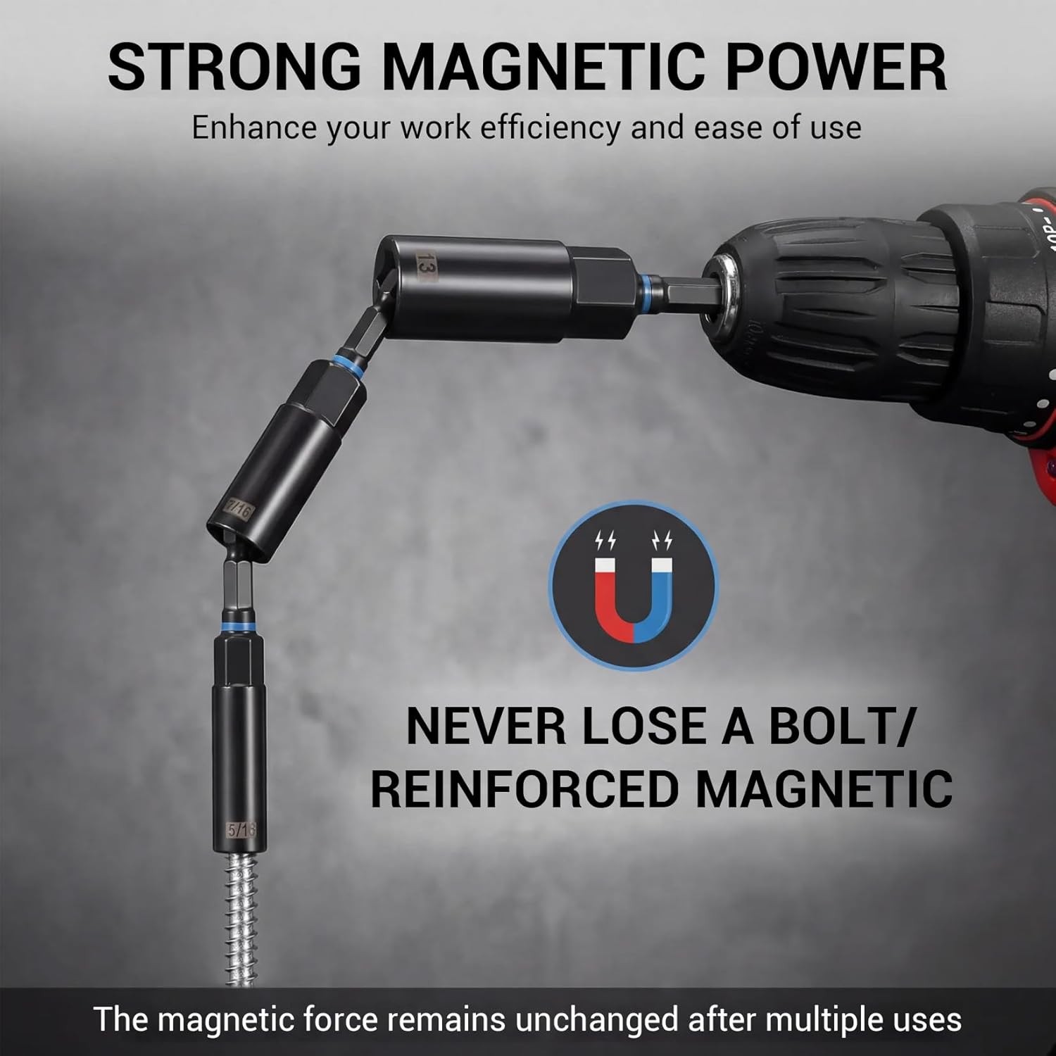 80pc Magnetic Impact Nut Driver Set Metric & SAE with Socket Adapters Bit Holder