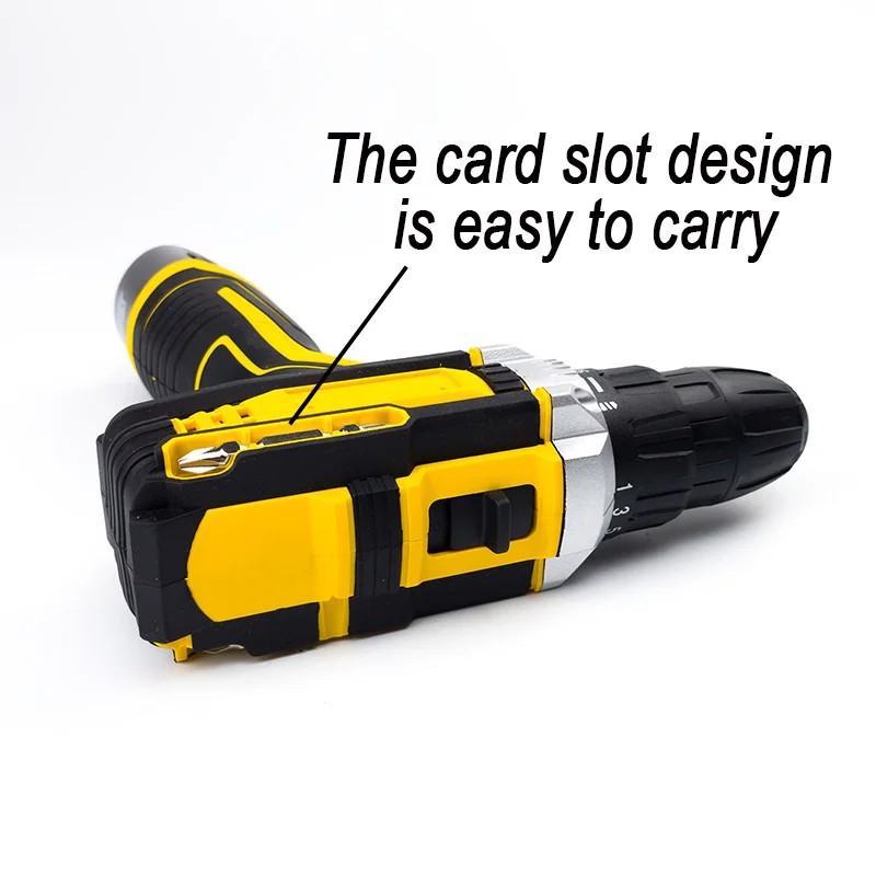 Lithium Electric Drill & Screwdriver, 18 Torque Settings, LED Light