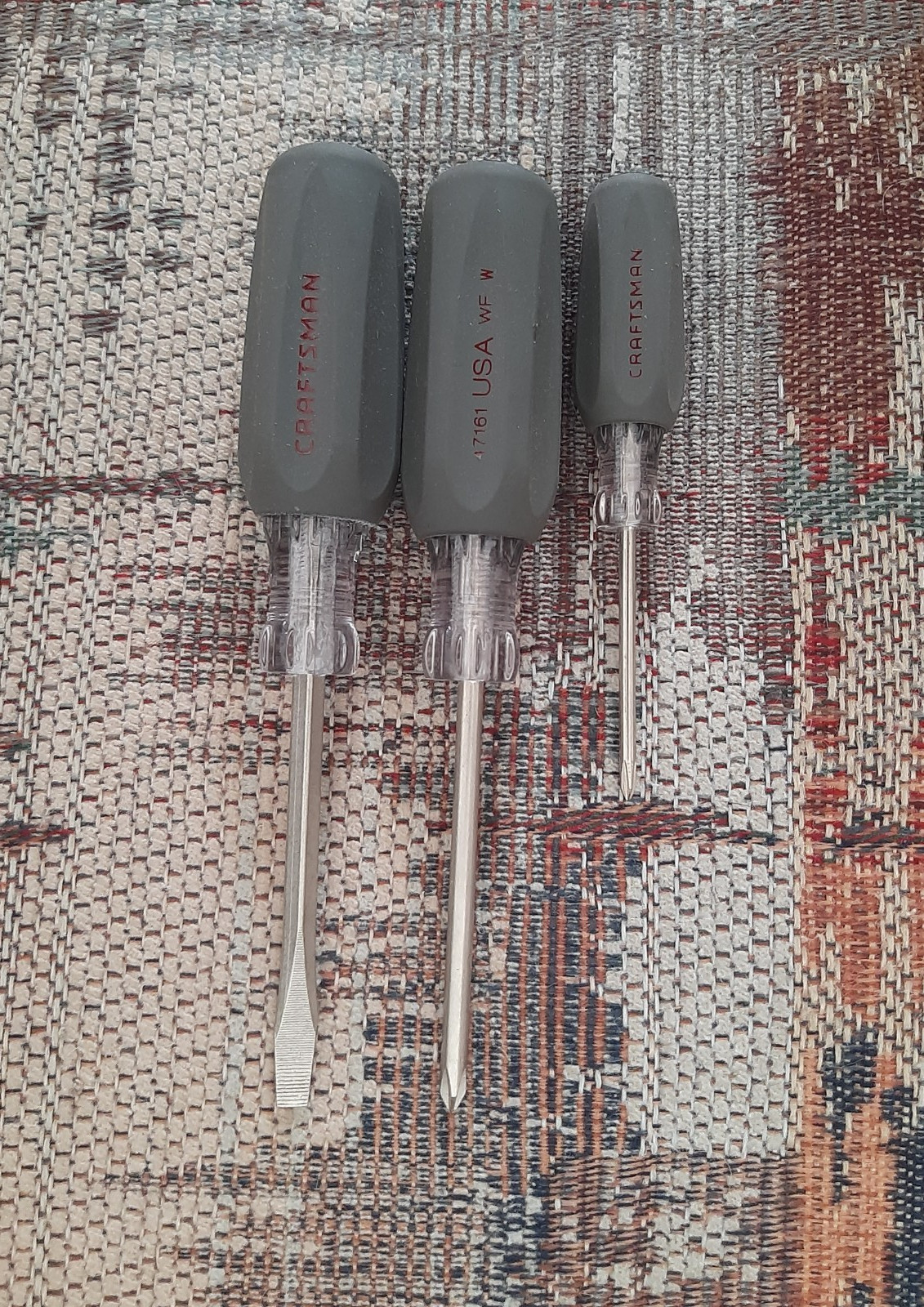 Craftsman 3 Piece Cushion Grip Screwdrivers Phillips And Slotted Made In USA