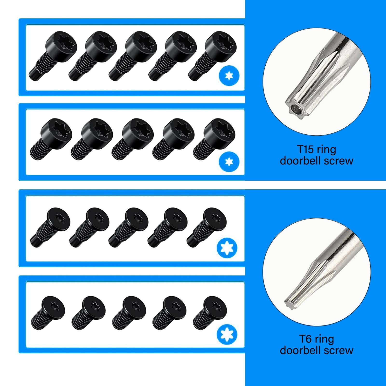 Replacement Screwdriver T6 T15 & + 20Pcs Screws Fit Ring Doorbell 2 3 4 Plus …