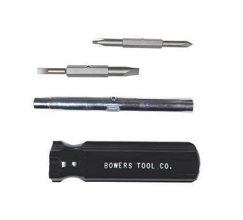 Bowers Tool Co. 6-1 Screwdriver Black Phillips Flat Slotted Multi Bit 6 in 1 USA