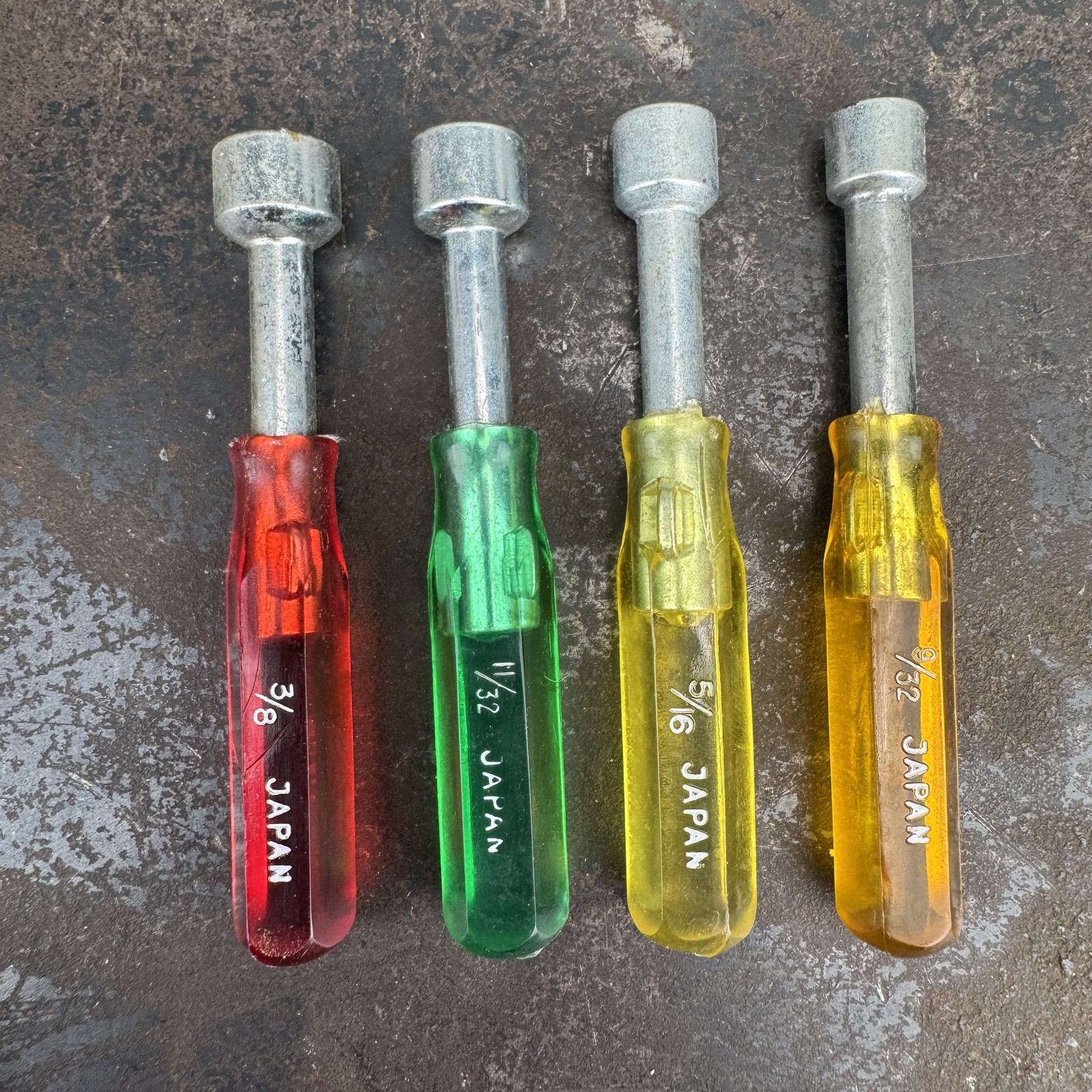 Vtg ARCHER Radio Shack 9-Piece SAE Mini Compact Hex Nut Driver Set w/ Case