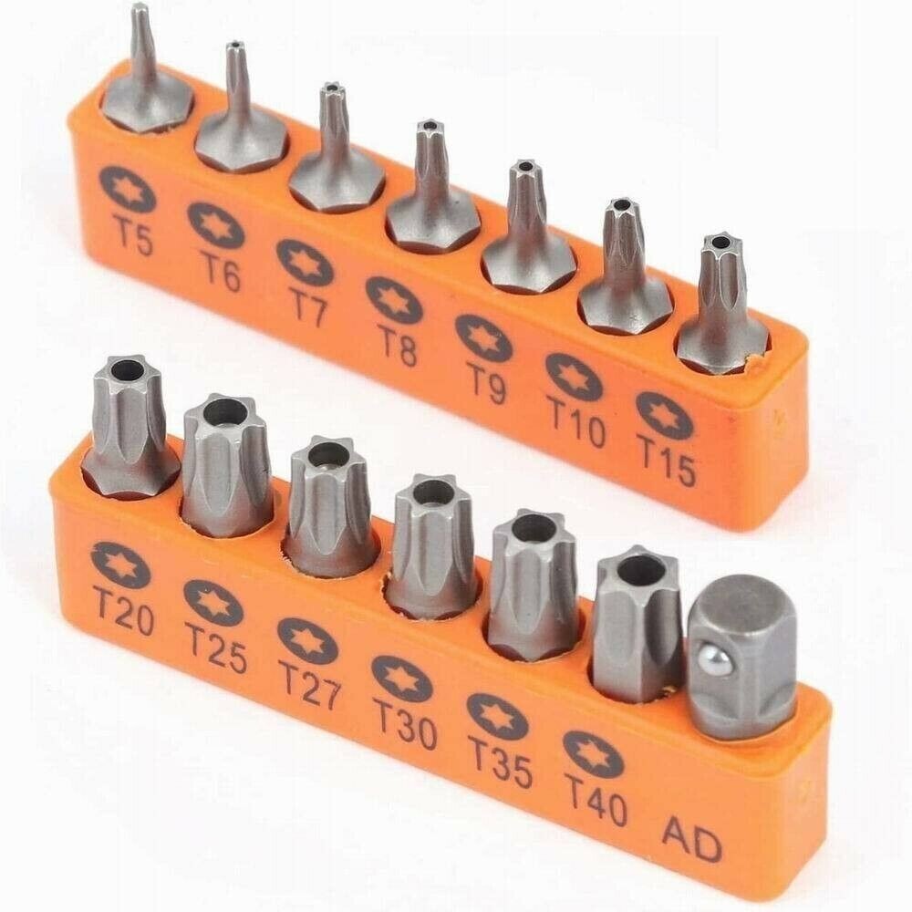 Torx Hex Bit Set Security Tamper Proof Torq Star Resistant S2 Steel T5 -T40 14PC