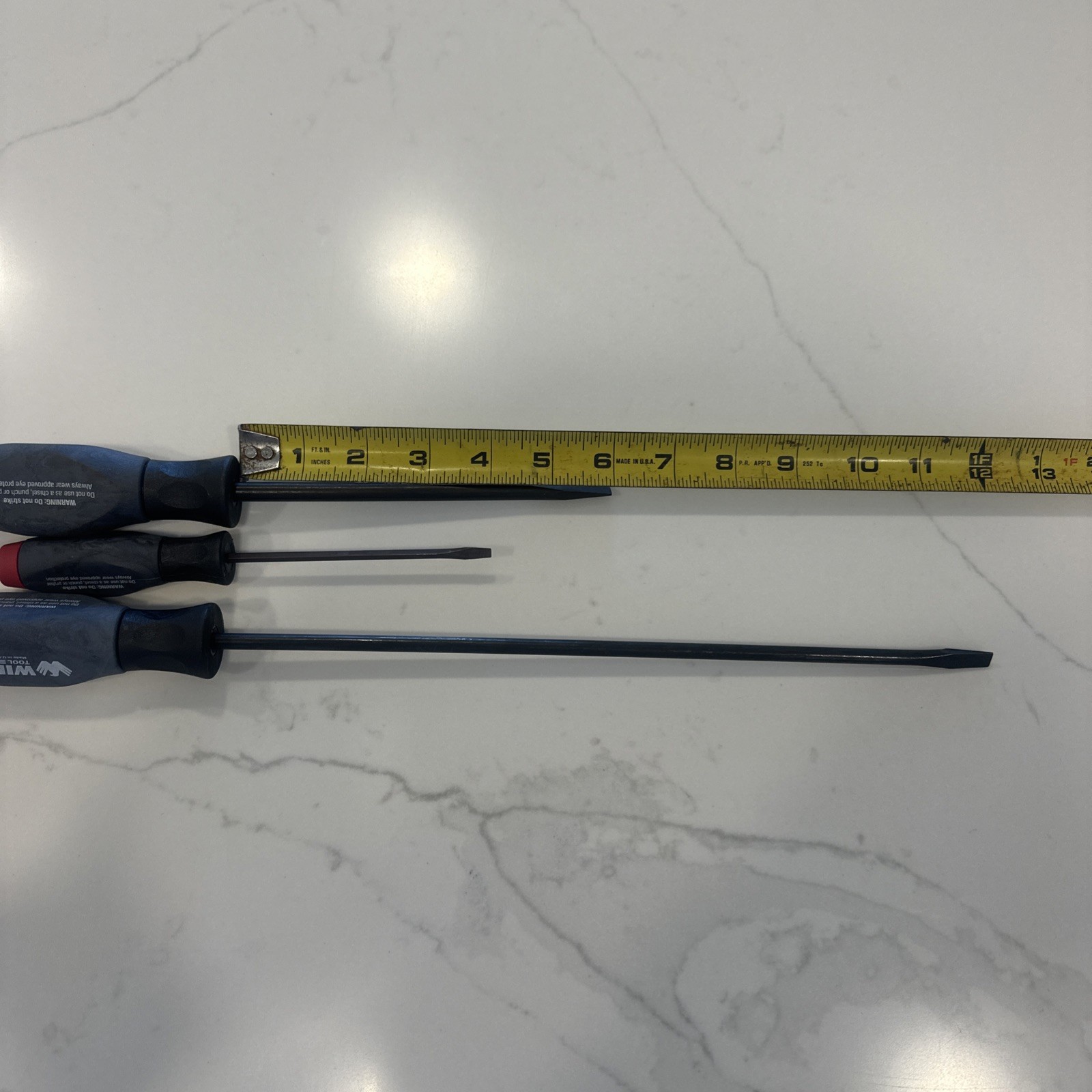 Wilde Tools 3 Piece Flathead Slotted Screwdriver Set Made In The USA