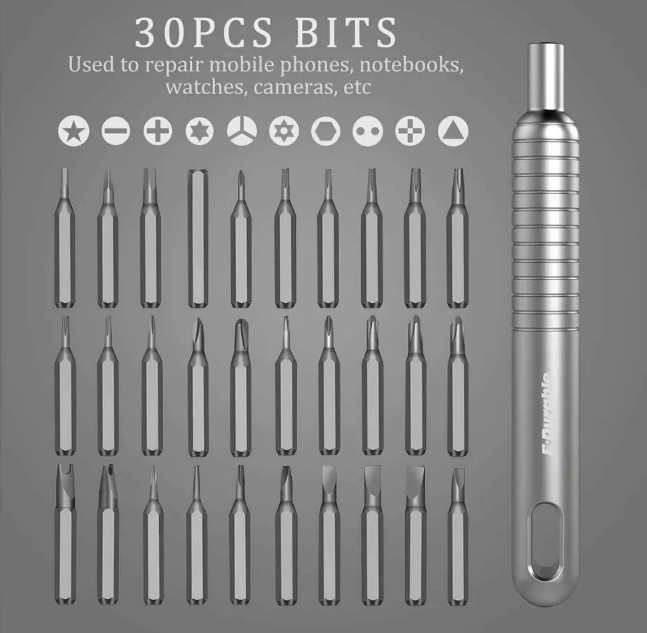 30 In 1 Small Screwdriver Set Mini Magnetic 30 Bits Precision Repair Tool Kit