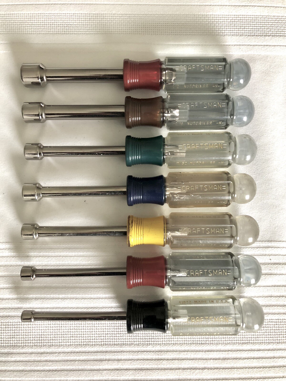 Vintage Craftsman 7pc Standard (SAE) Nut Driver Lot H-Series Size 3/16” to 1/2”