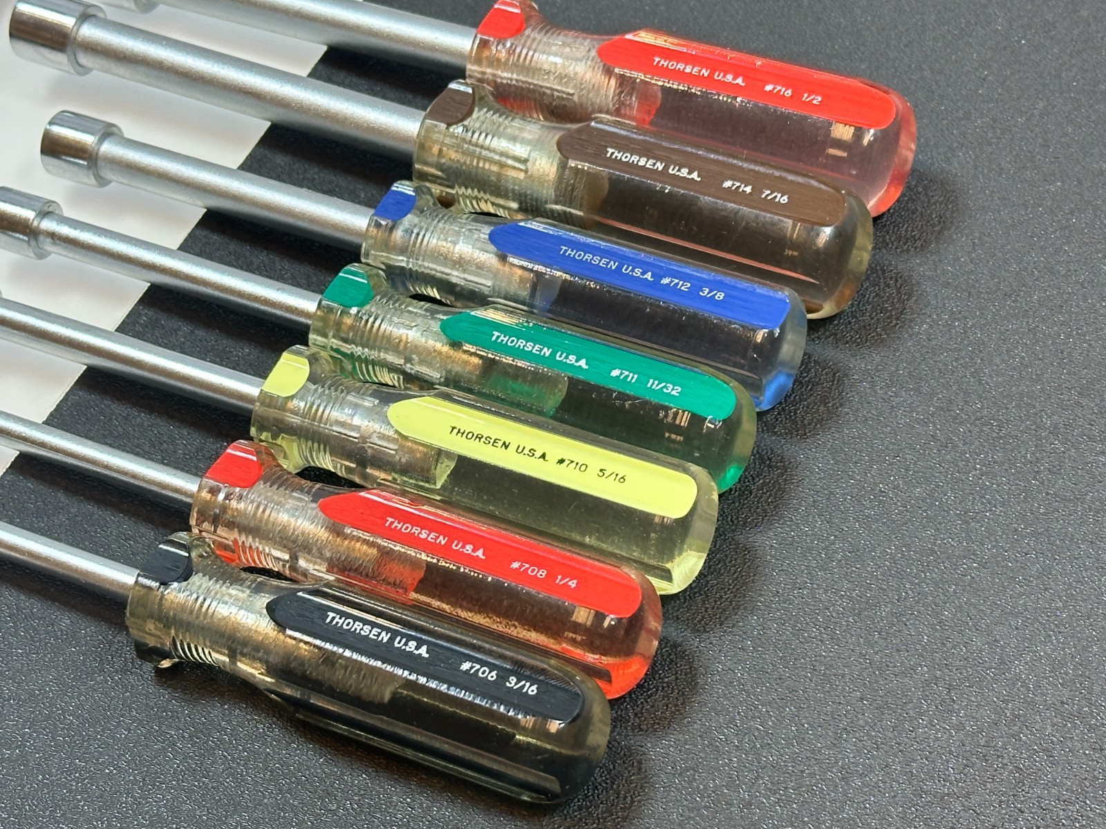 🇺🇸 Thorsen Tools USA 7pc No. 737 Nutdriver Set SAE Sizes 3/16″ to 1/2″ Kit Bag