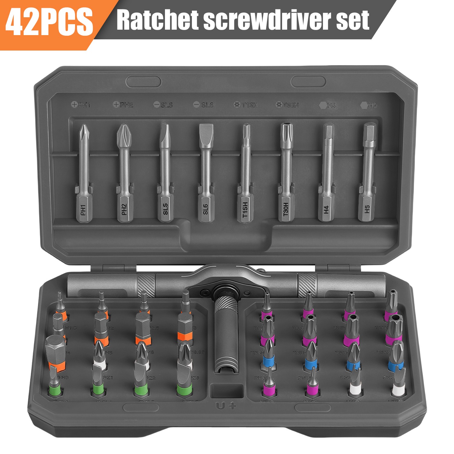 42 in 1 Magnetic Screwdriver Set DIY Ratchet Screwdriver Set Multi Bit Magnetic