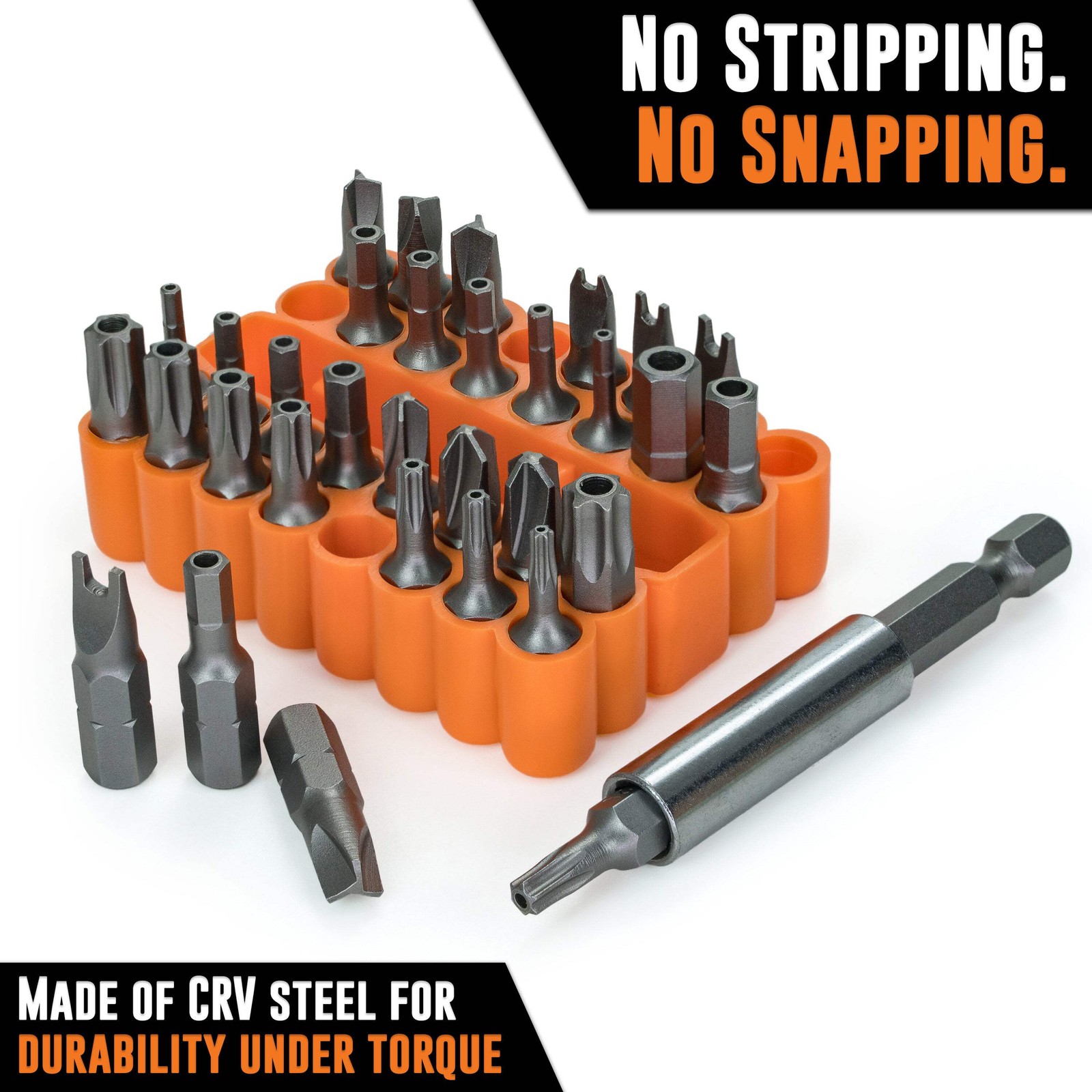 AMT 33pc Security Bit Set – Includes Security Torx, Metric and SAE Hex, Torq, Sp