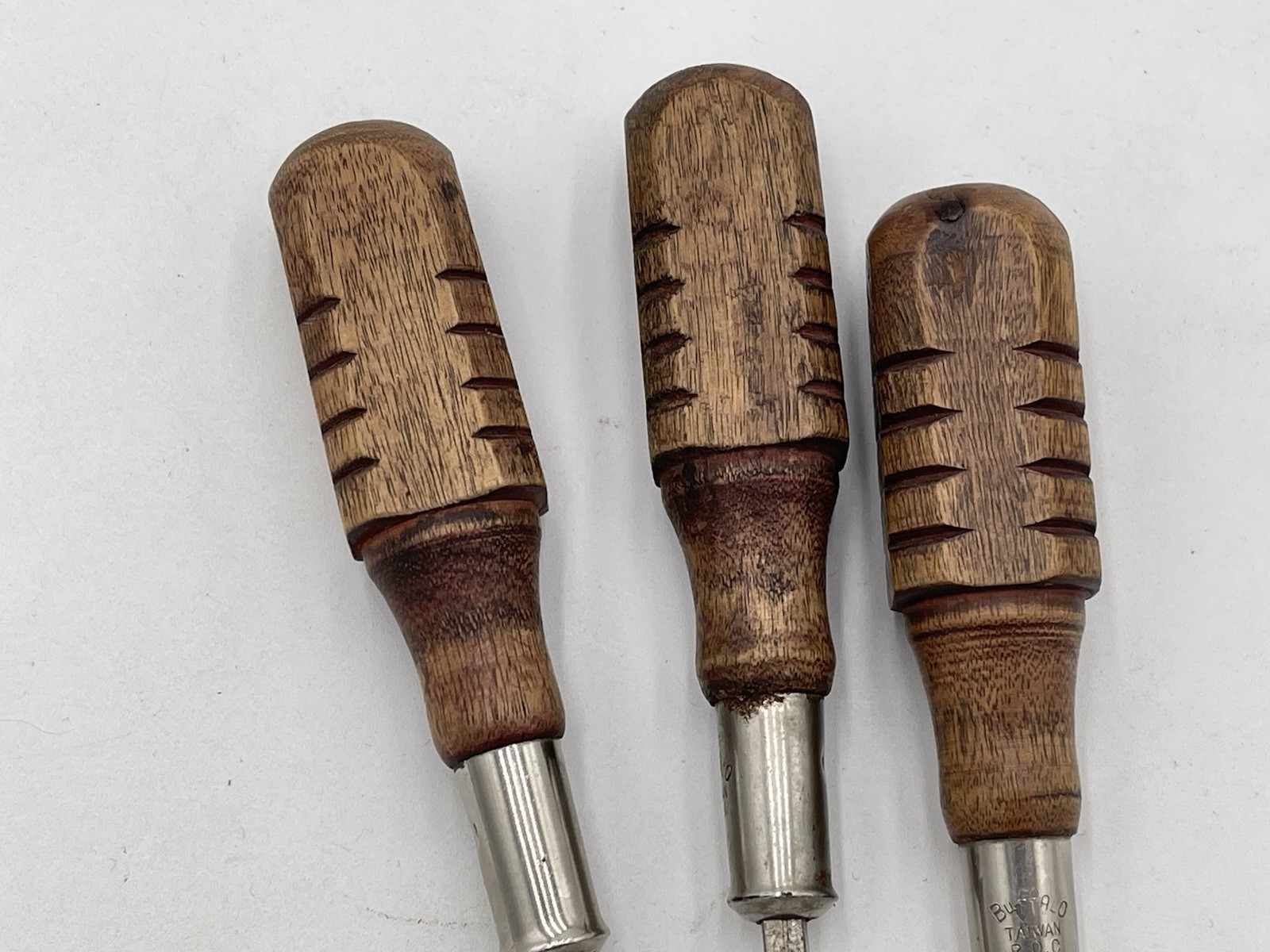 Set Of Buffalo Wood Handle Screwdrivers, Flat Slotted Phillips