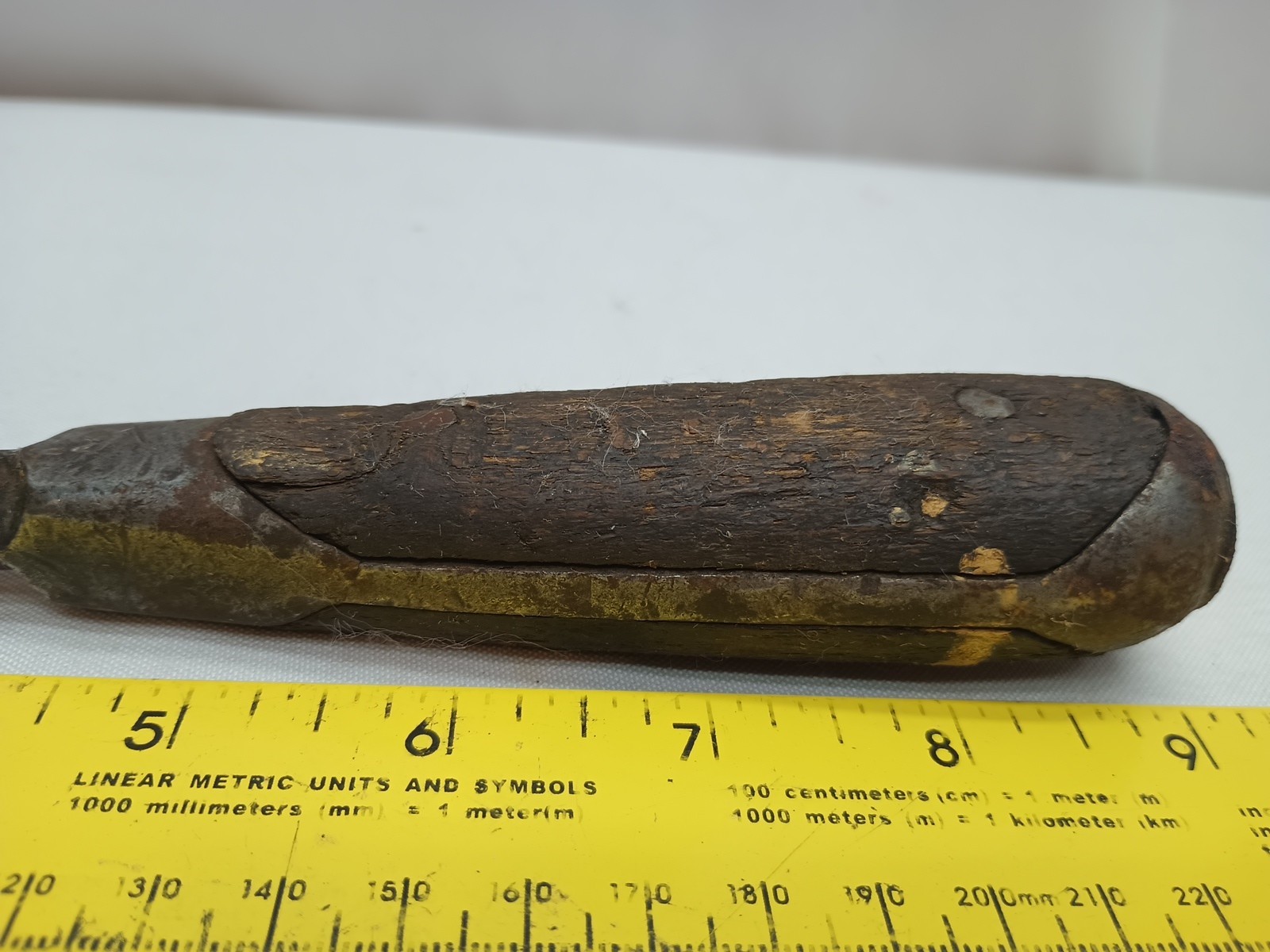 Vintage Homemade Wooden Handle Tip Flathead Screwdriver
