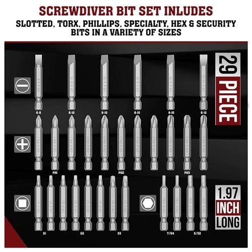 208-Piece Screwdriver Security Bit Set