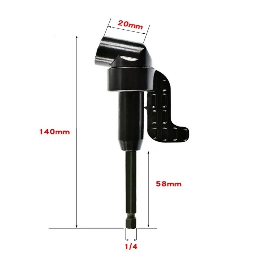 1pc 105° Right Angle Drill Bit Extension 1/4 Hex Magnetic Screwdriver Tool – NEW