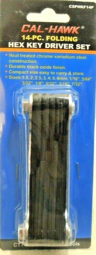 14 PC. FOLDING WRENCH SET METRIC & SAE HEX KEY ALLEN TYPE