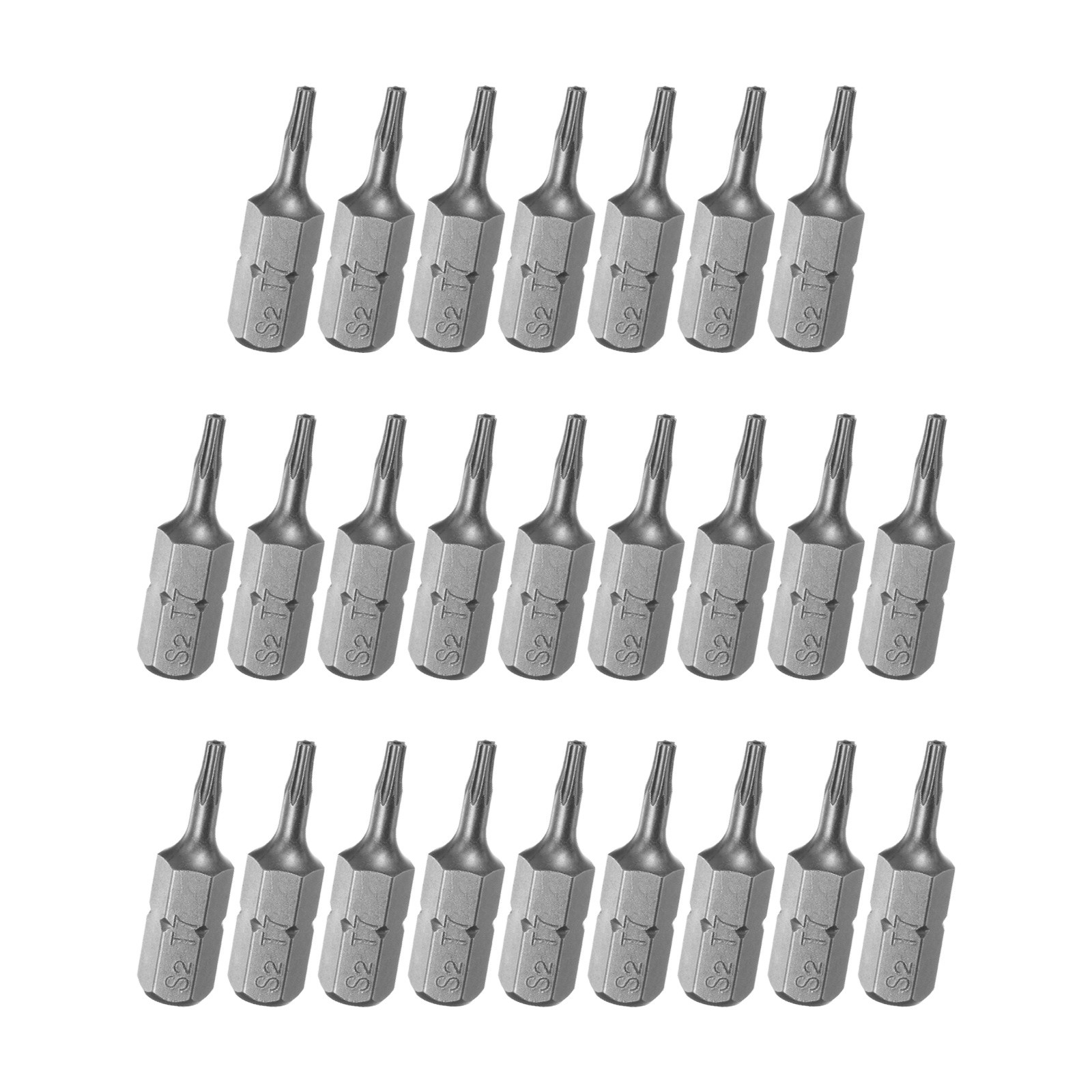 25pcs Torx Bits 1/4-inch Magnetic Screwdriver T7 Bit S2 Alloy Steel