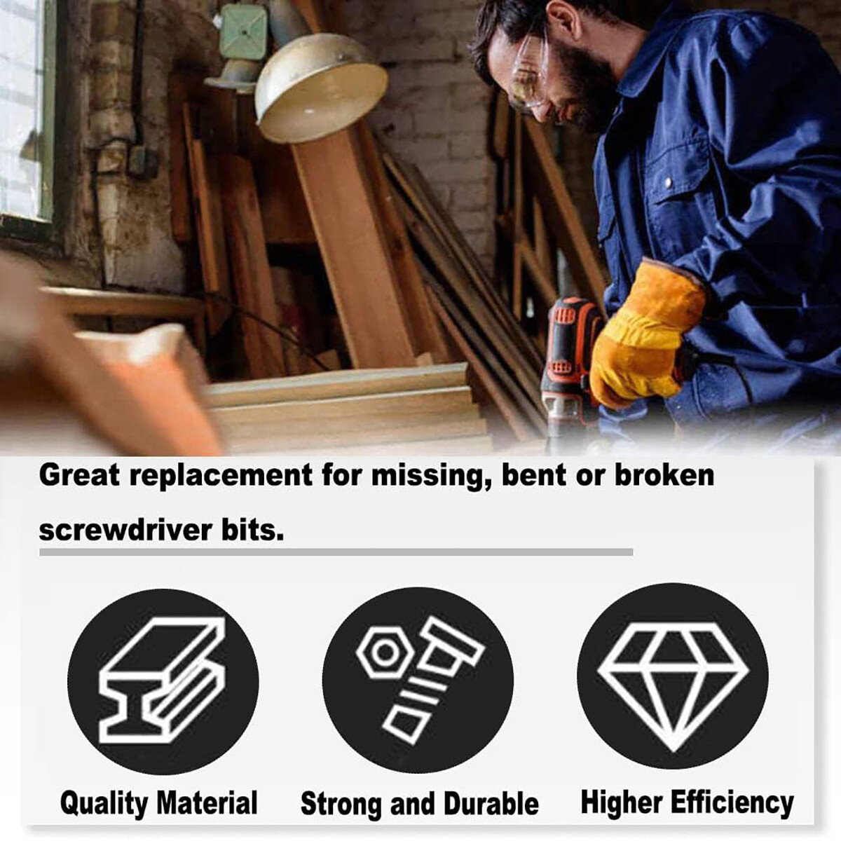 50pcs Screwdriver Bit Set 1-Inch Phillips Bits 1/4″ Hex Shank Bit PH0 PH2 PH3