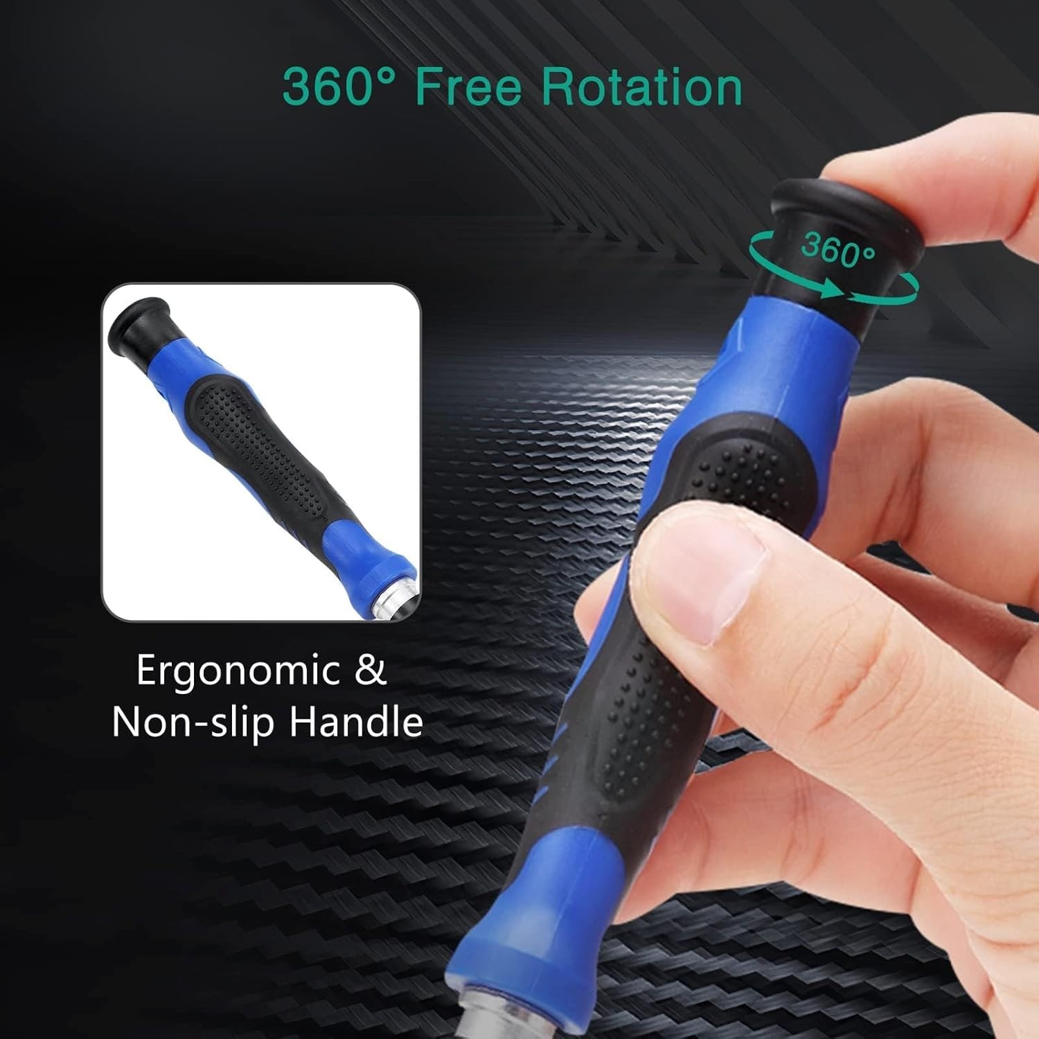 Blue Precision Screwdriver Set – 60 in 1, Alloy Steel, Ergonomic, Portable