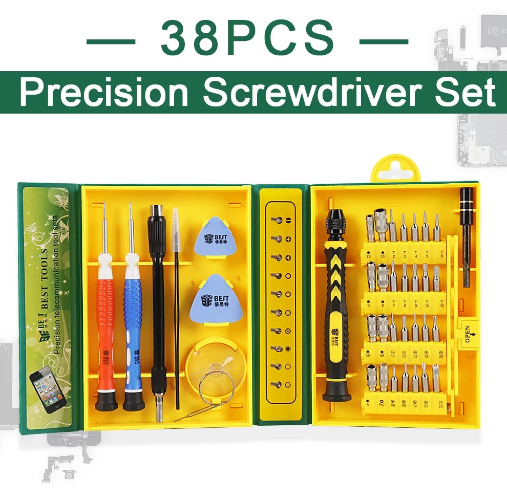 BESTTOOLS BT.8921-38PCS Precision Screwdriver Bit Set w Case 38-Piece CR-V