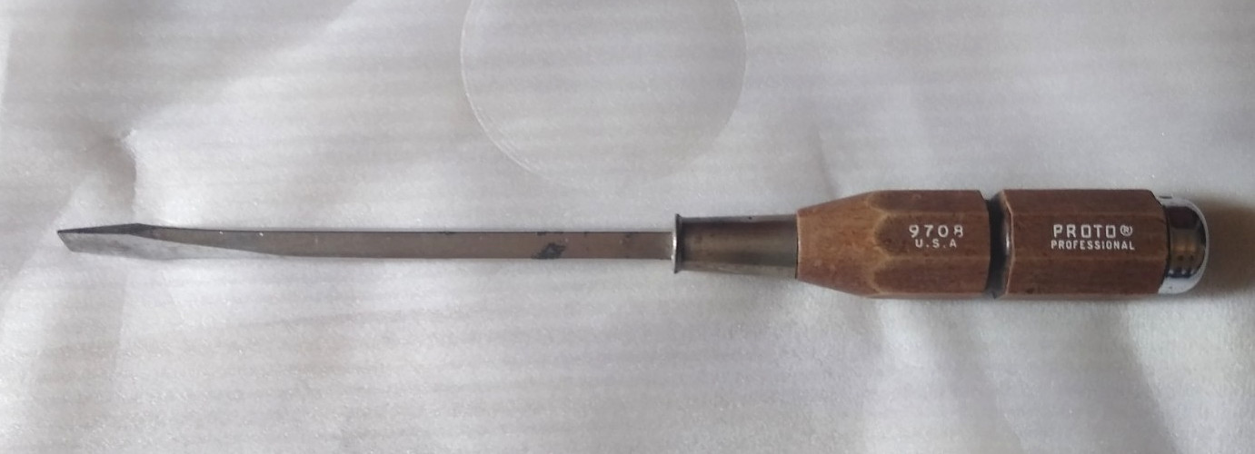 Proto 9708 Slotted Professional Screwdriver Wood Handle 14-3/4″ L 3/8″ Tip