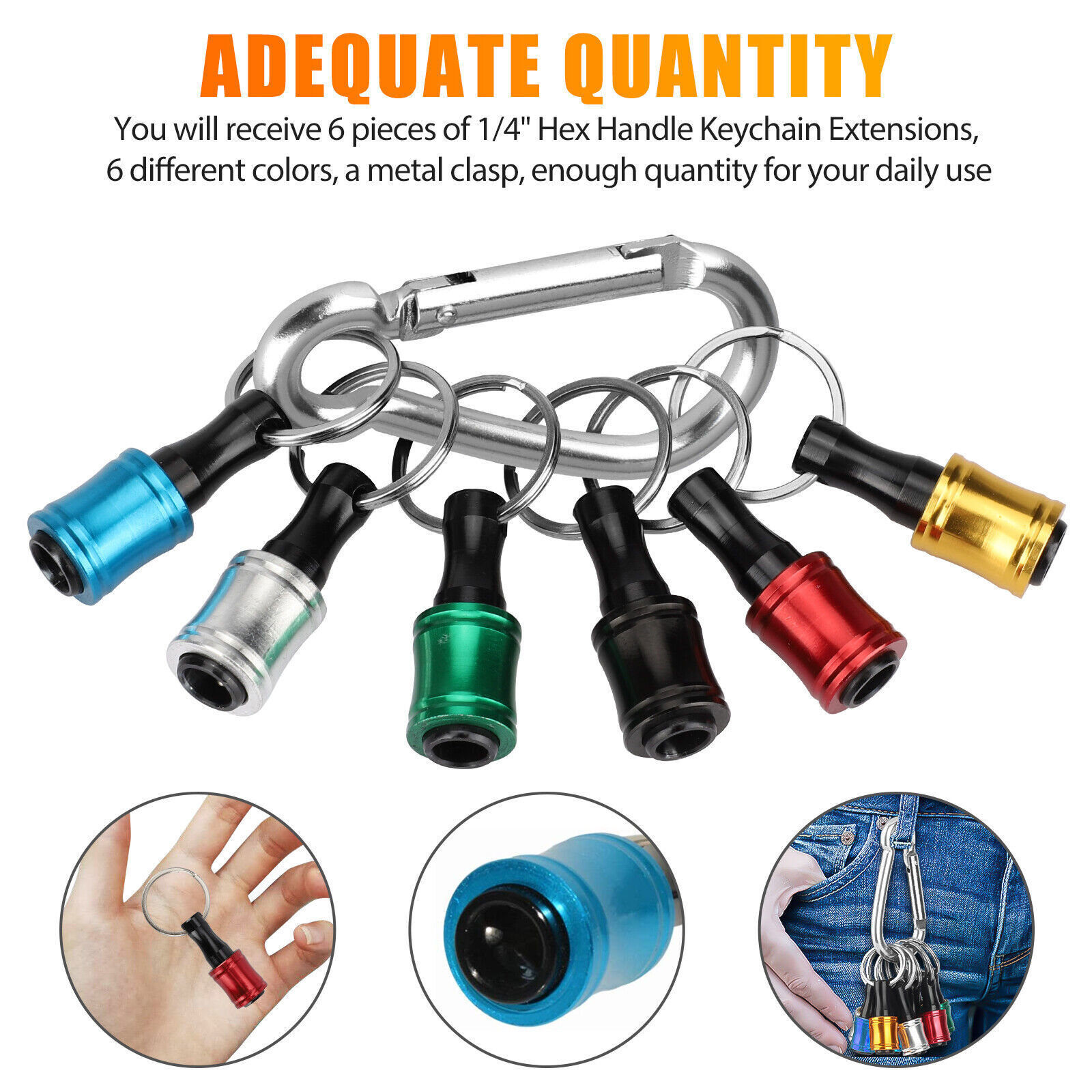 1/4″ Hex Shank Quick Release Keychain Screwdriver Drill Bit Holder Bit Set 28PCS