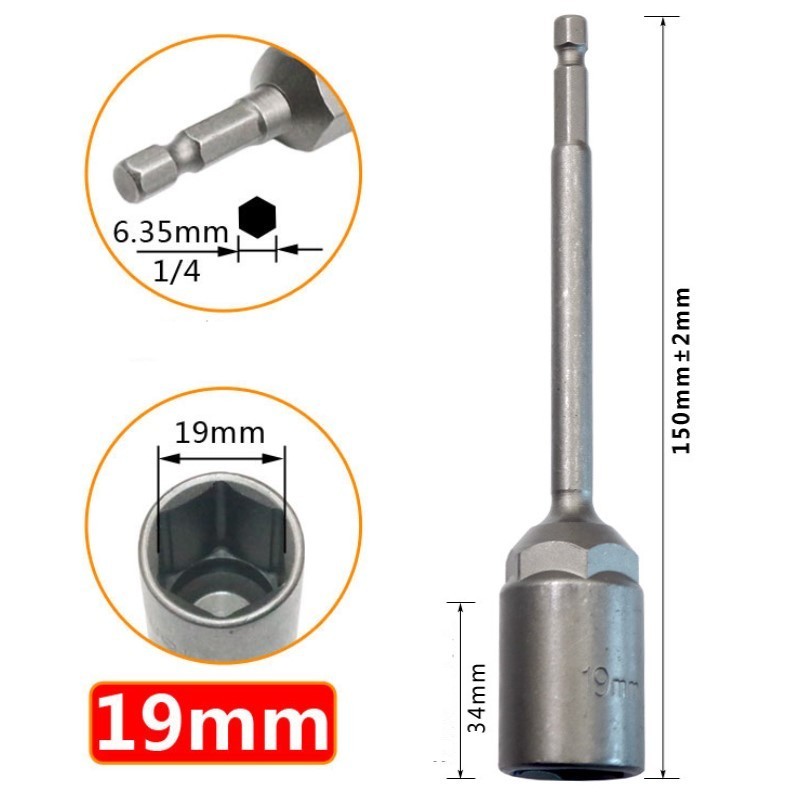 Socket Wrench Adapter Chrome Vanadium Steel Driver Drill Bit Carpentry