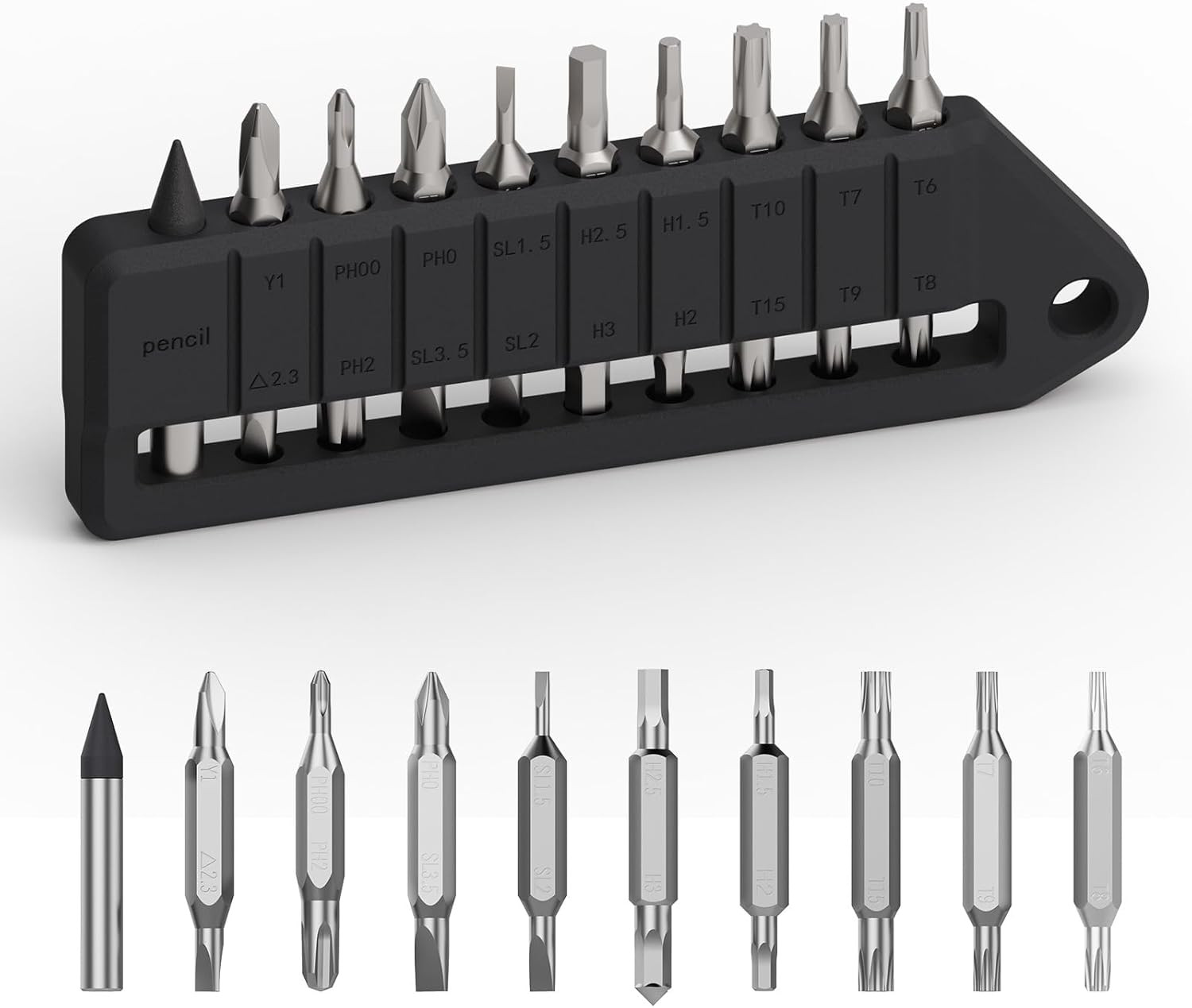 MBS1 4Mm Hex Bit Screwdriver Set, 9 PCS Durable S2 Tool Steel Double-Ended Bit S