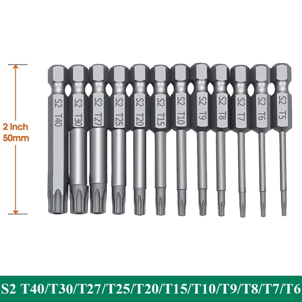 11PCS 1/4″ Hex Security Torx Screwdriver Bit Set Magnetic Drill Flat Head 50/100