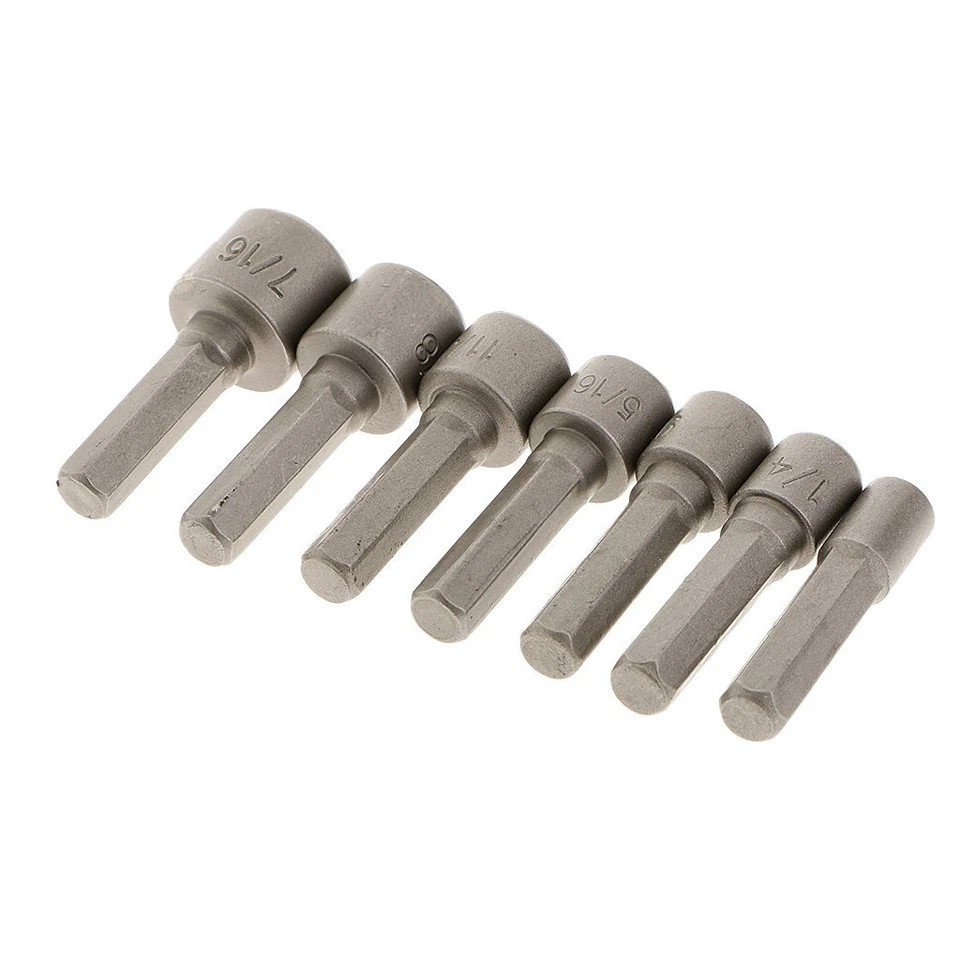 14pc POWER NUT Driver Bit Set Dual 1/4 Quick Change SAE & Metric MM Detent Shank