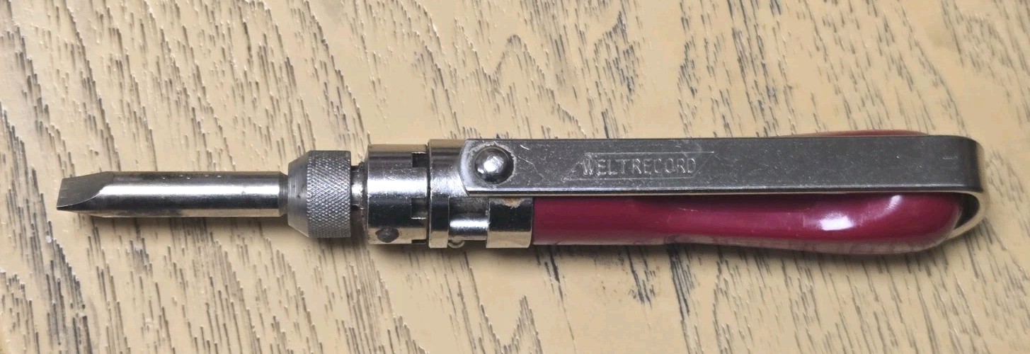 VTG WELTRECORD Ratchet Flathead Screwdriver West Germany Red Handle VERY NICE