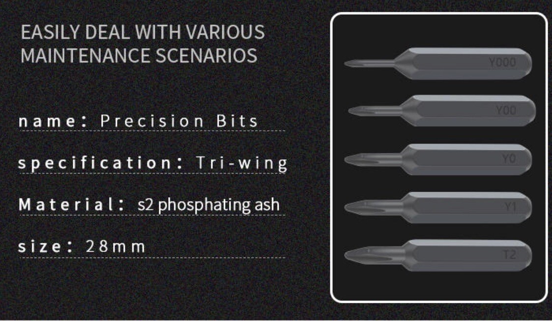 5PC Tri-Wing Precision Screwdriver Micro Bits Set for Video Games & Electronics