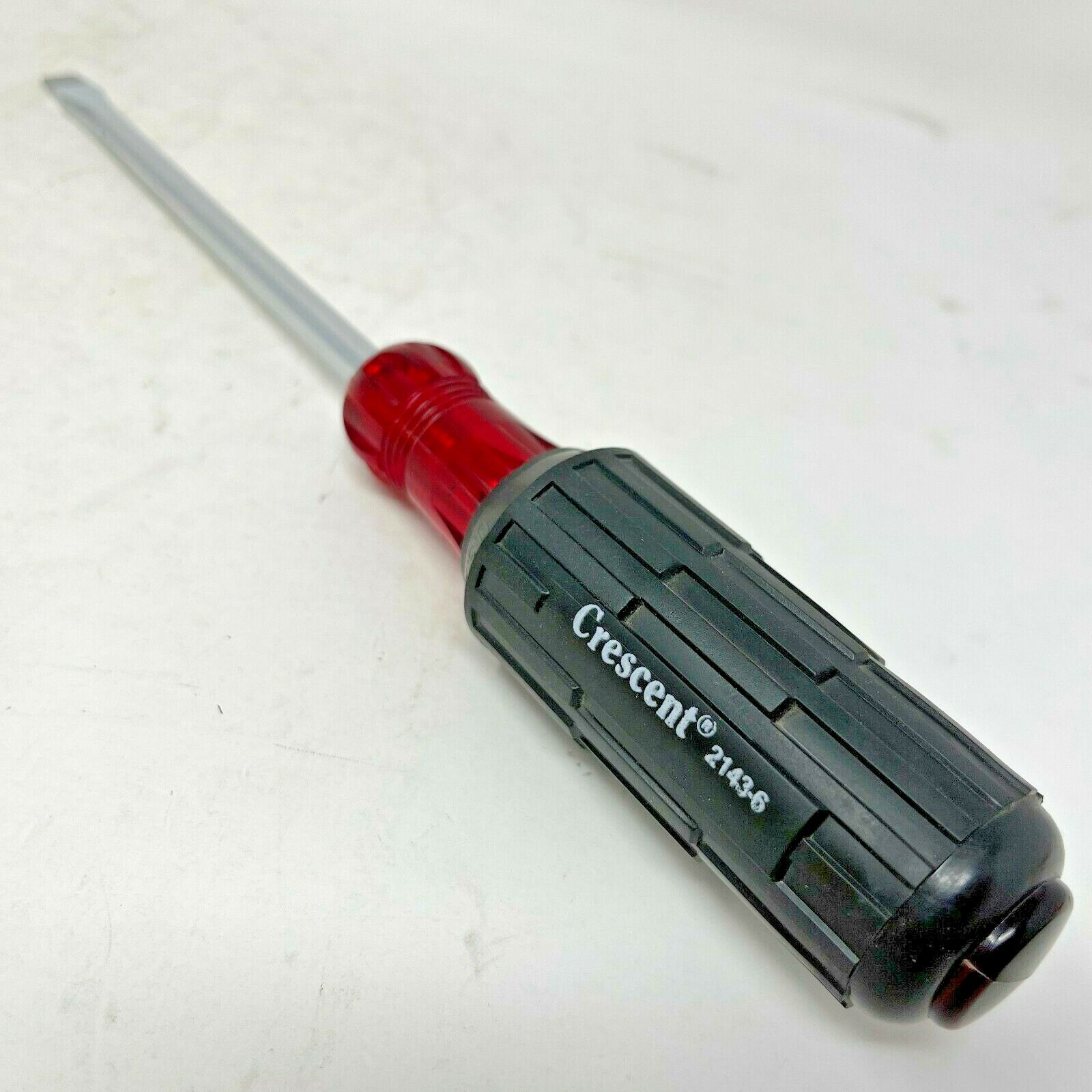 Crescent 2143-6 Round Shank Screwdriver 6″ Long 5/16″ Flat Tip, Cushion Grip USA
