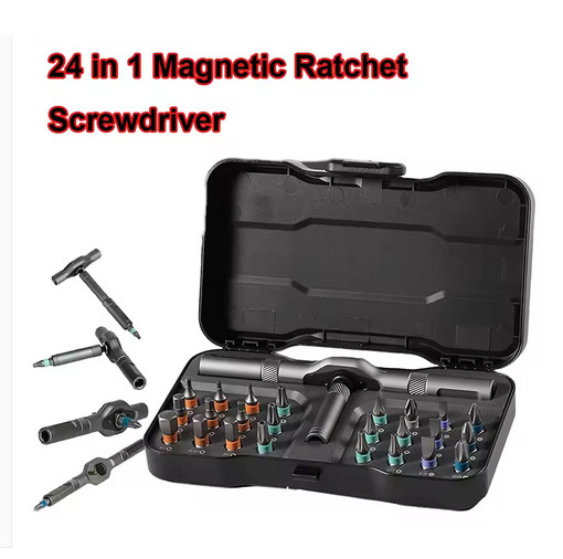 25pcs 24 in 1 Multifunction Screwdriver Head Set Household Repair Ratchet Wrench