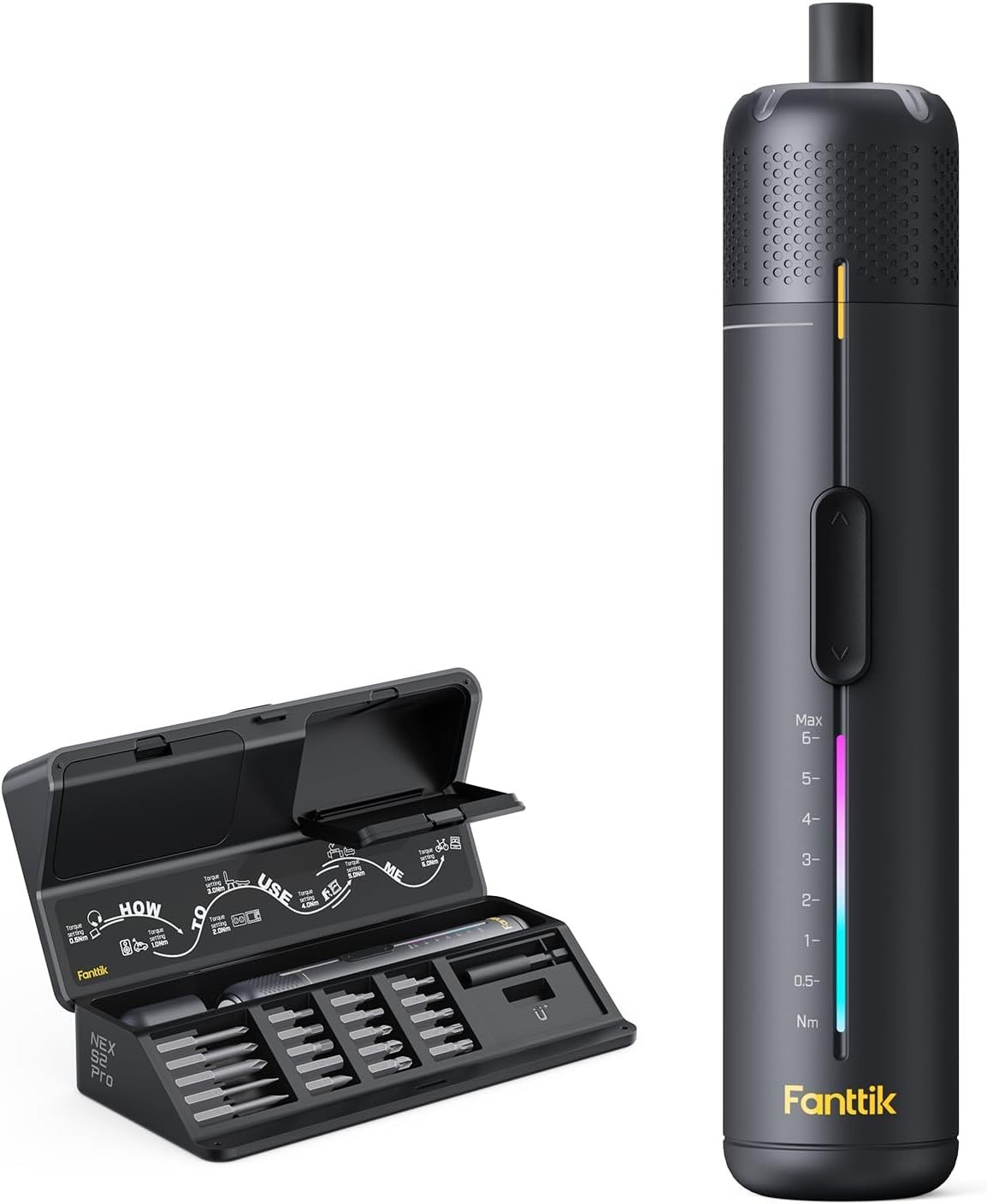 Fanttik S2 Pro Electric Screwdriver, Cordless Screwdriver Set, 7 Torque Settings