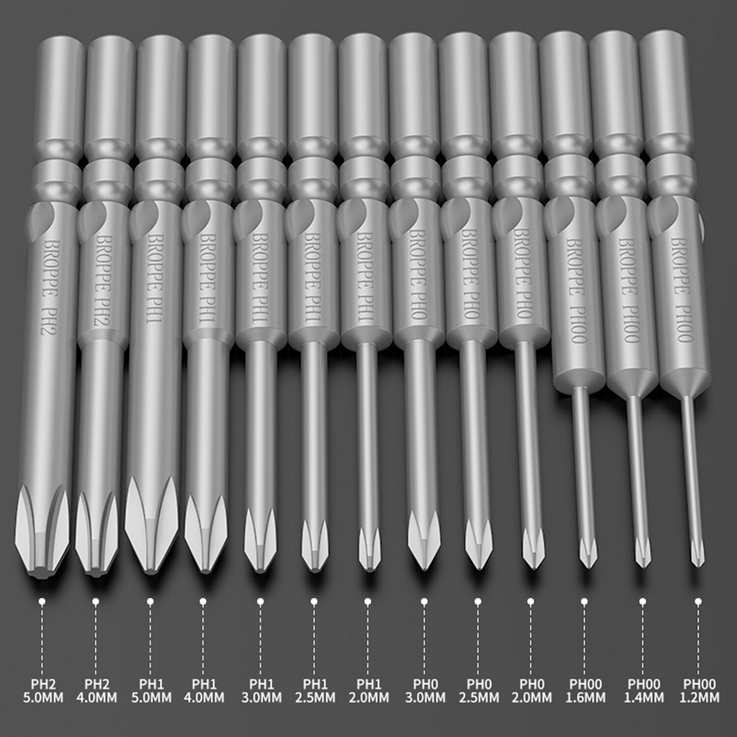 10X 5mm Round Shank Phillips Bit Set PH00/0/1/2 Fit for 801 Electric Screwdriver