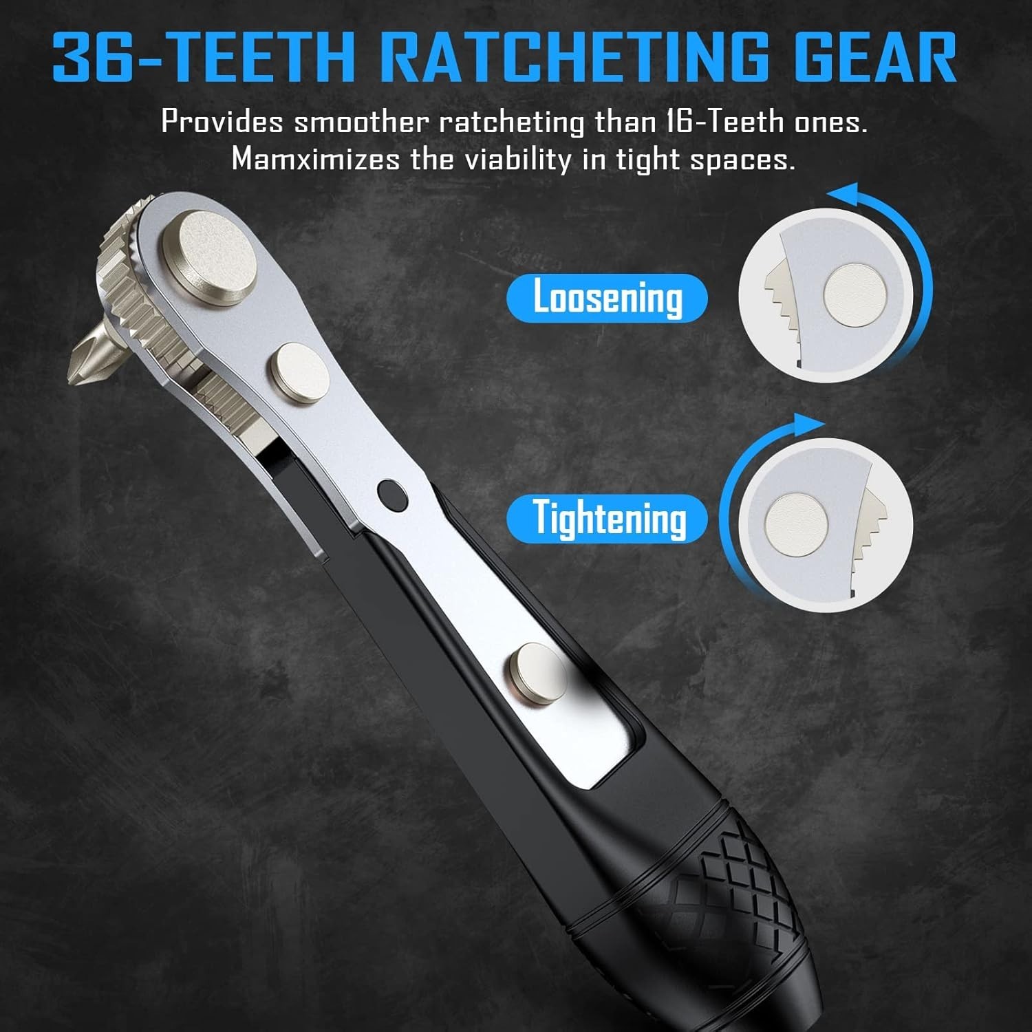 Multi-Functional Mini Ratchet Wrench Set for Tight Spaces – 37 Tools Included