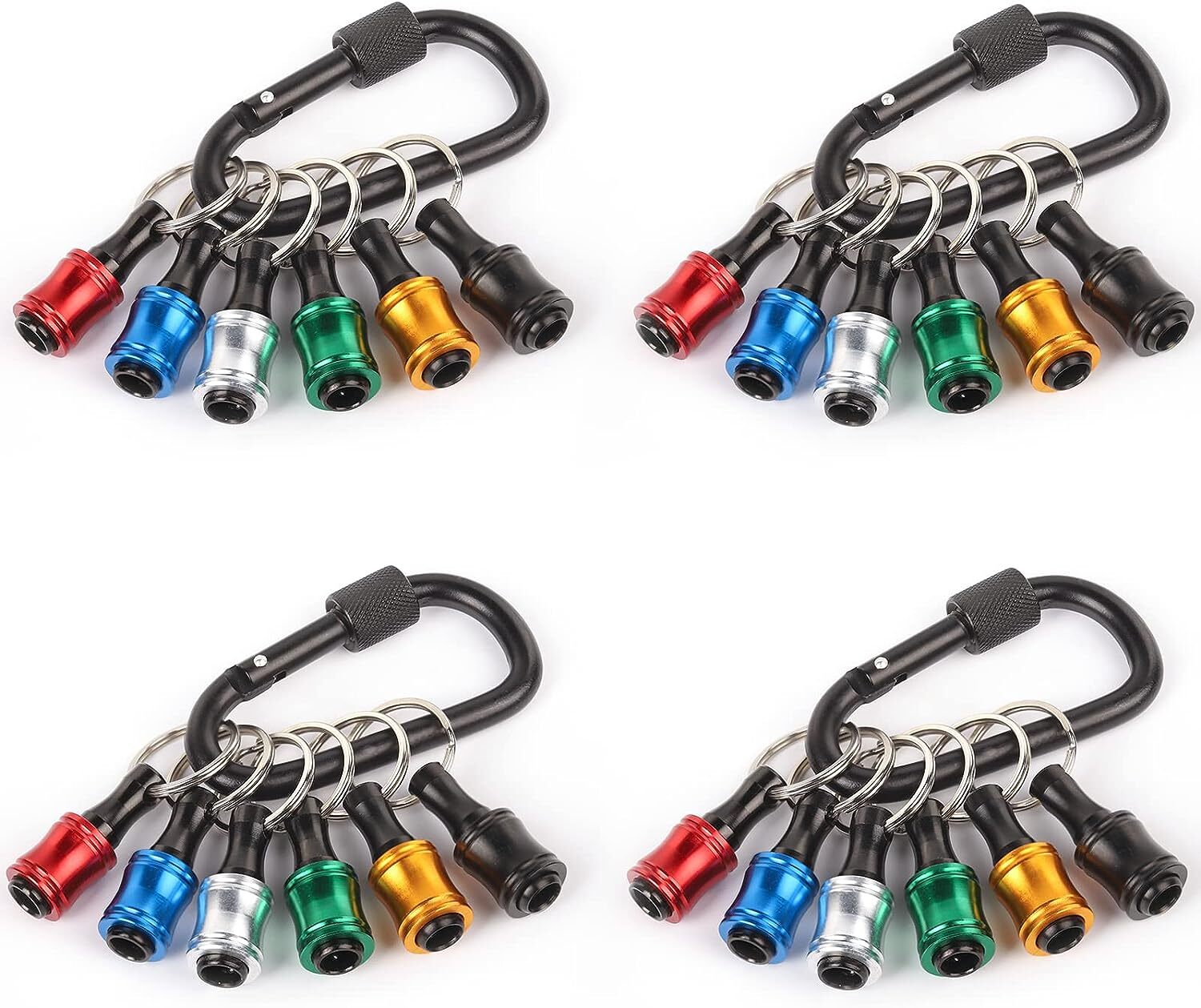 28PCS 1/4″ Hex Shank Screwdriver Bit Holder Keychain Extension Bar Quick Release